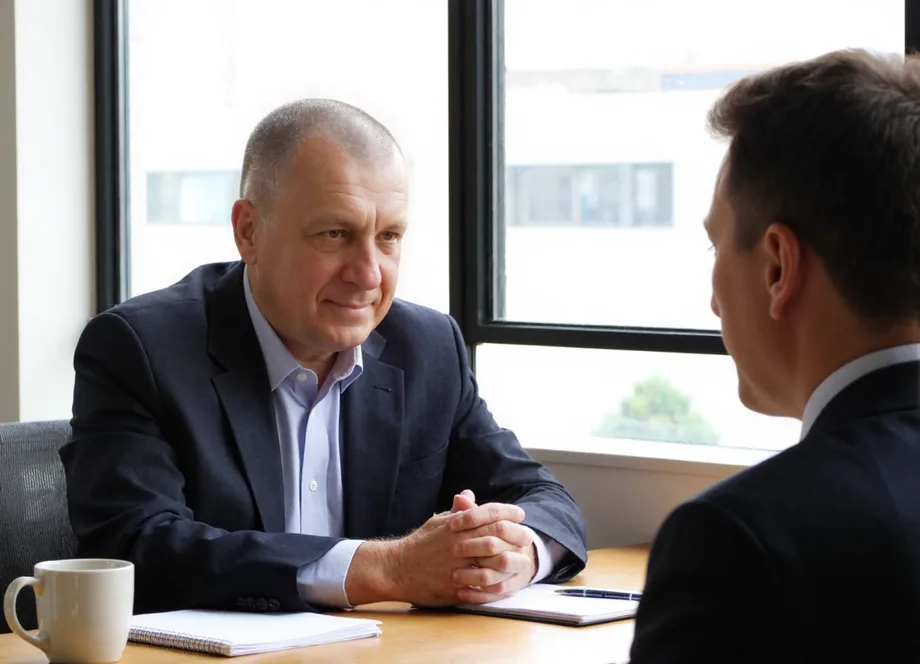 Jarosław Świerzy podczas rozmowy o wynagrodzeniu